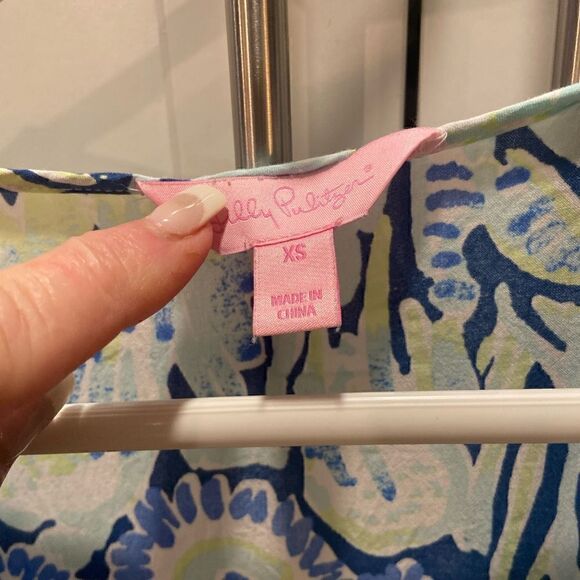 Lily Pulitzer Benicia Tunic Indigo Sunset Swim CoverUp Casual Dress Sz XS Women - Picture 4 of 12